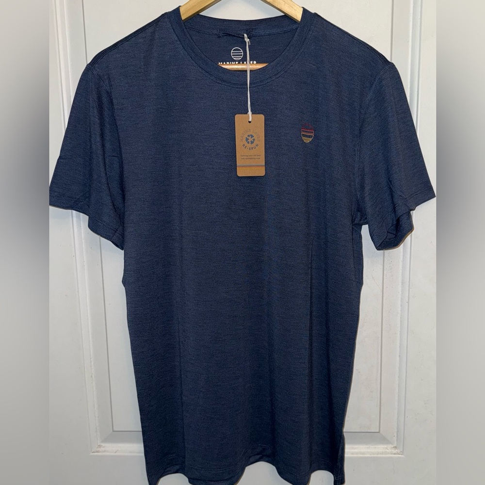 Marine Layer Re-Spun NWT Ultra-Soft "Air Crew Tee" in Vintage Indigo - Picture 3 of 8